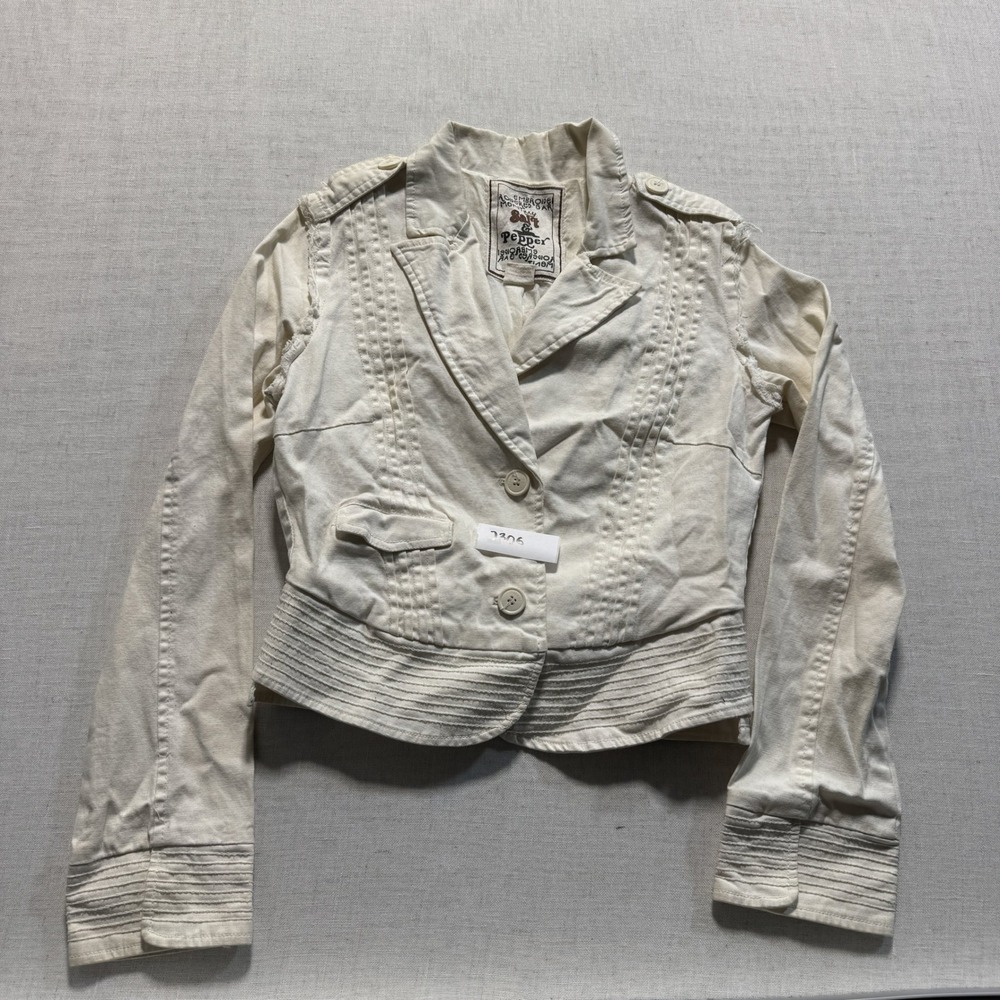 Salt & Pepper Cropped Blazer Jacket Women‎ Sz S Cream New Without Tags